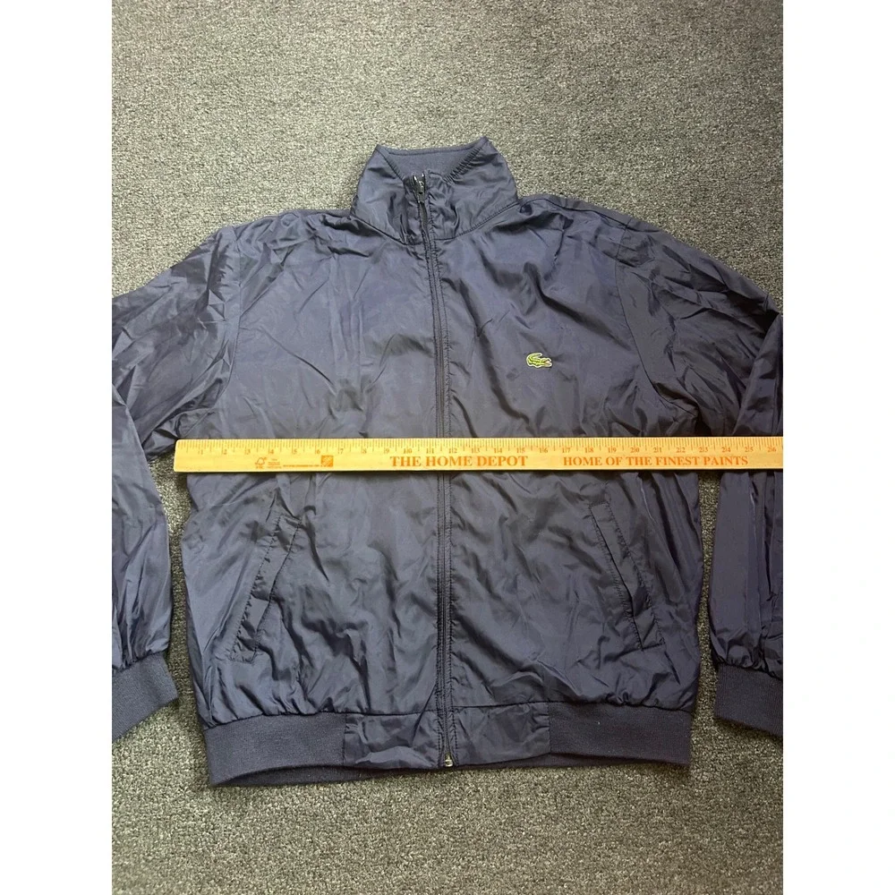 Vintage Izod Lacoste Windbreaker Jacket Navy Blue Mens Large Nylon Full Zip 90's